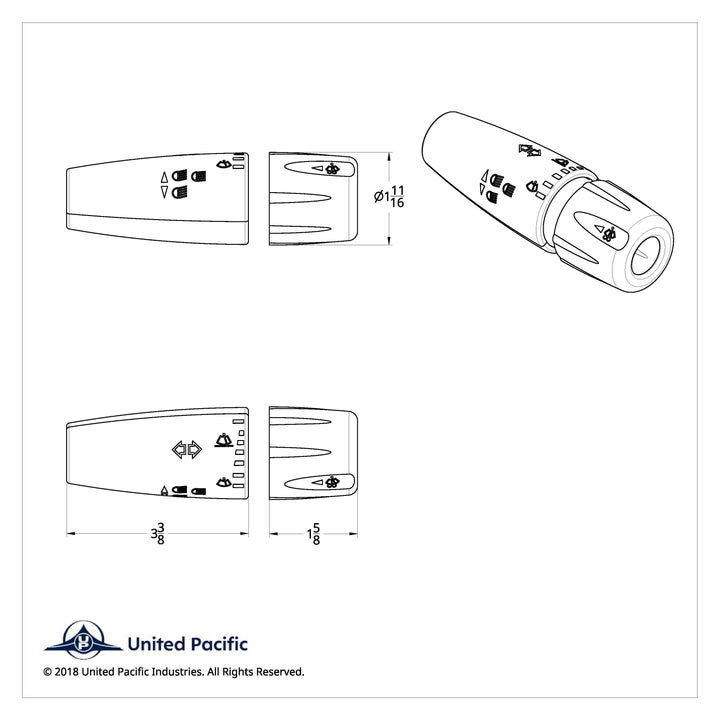 Chrome Plastic Turn Signal Lever Cover For 2006+ Peterbilt &amp; Kenworth Trucks
