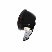 Motorcycle LED Rear Fender Tail Light With Gloss Black Grille Bezel - Red Lens