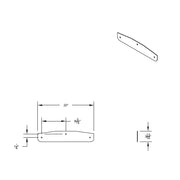 4" X 20" Chrome Standard Bottom Mud Flap Plate - Bolt Thru