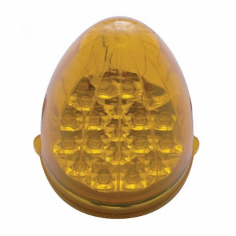 Fog Light Cover With 19 LED Reflector Light & Visor For 2007-17 KW T660 (Driver) - Amber LED/ Amber Lens
