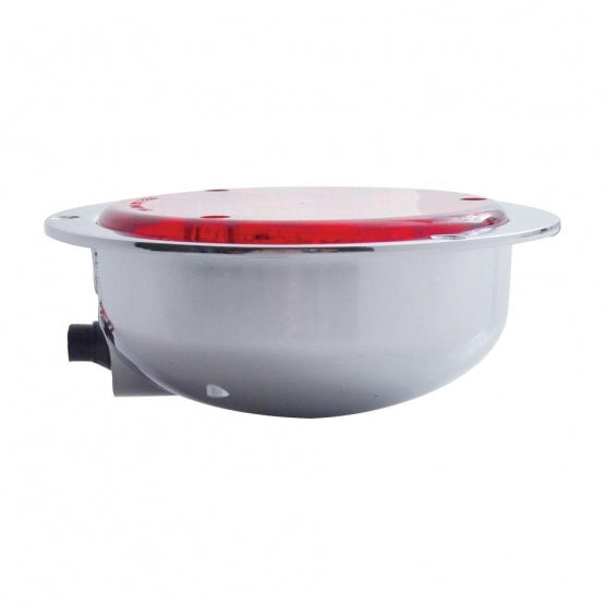 10 LED 4" Round Flange Mount Light (Stop, Turn &amp; Tail) - Red LED/Red Lens