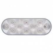 10 LED 6" Oval Auxiliary/Utility Light - White LED/Clear Lens