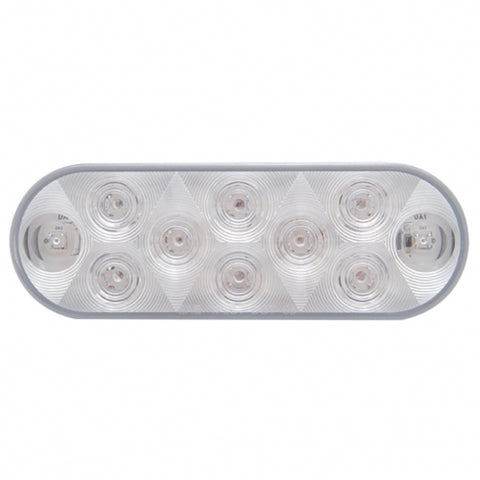 10 LED 6" Oval Auxiliary/Utility Light - White LED/Clear Lens