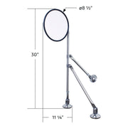 8-1/2" Convex Mirror With Stainless Tripod Fender Mirror Bracket