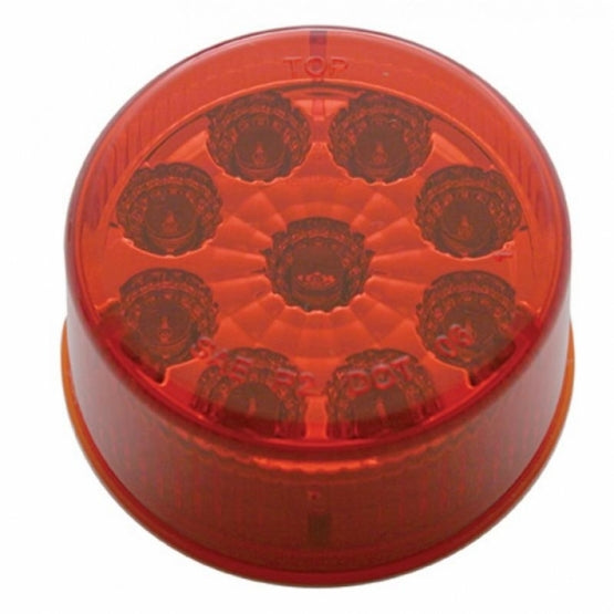 30" Heavy Duty Mud Flap Hangers With 9 LED Reflector End Cap &amp; Bezel - Red LED/Red Lens (Pair)