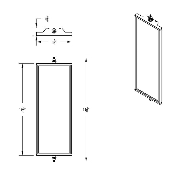6" X 16" 430 Stainless Steel West Coast Mirror - Non Heated