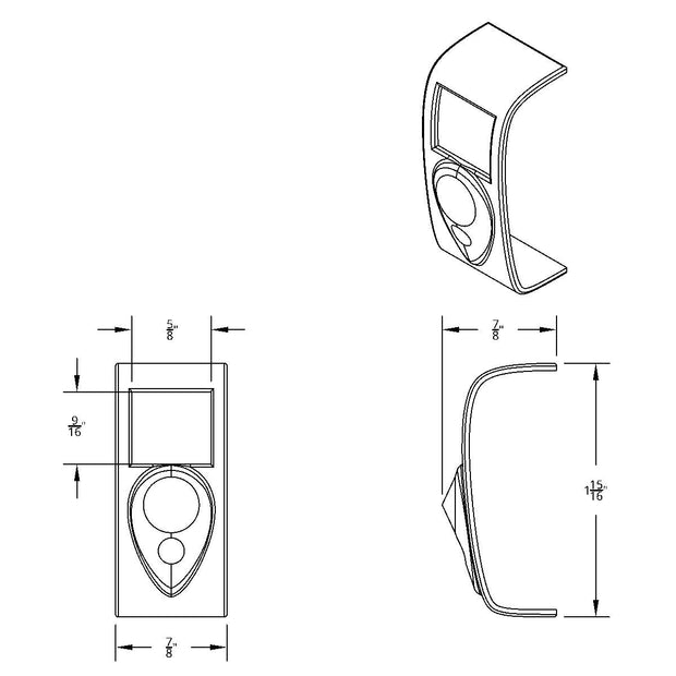 Rocker Switch Cover With Amber Crystal For 2006+ Kenworth (Card Of 3)