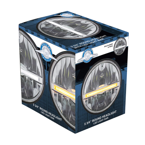 ULTRALIT - 9 LED 5-3/4" LED Headlight With White LED Position Light Bar