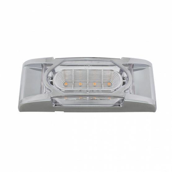 16 LED Reflector Light (Clearance/Marker) With Chrome Bezel - Amber LED/Clear Lens