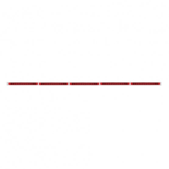 94" Stainless Light Bracket With 5X 11 LED 17" Light Bars - Red LED/Red Lens