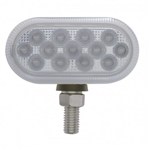 26 LED Dual Function Reflector Double Face Oval Light - Amber & Red LED/Clear Lens