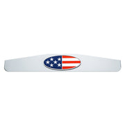 4" x 24" Chrome Bottom Mud Flap Weight With Oval USA Flag Emblem