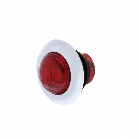 3 LED Dual Function 3/4" Mini Light With Bezel (Clearance/Marker) - Red LED/Red Lens