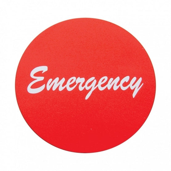 "Emergency" Aluminum Air Valve Knob Sticker Only - Red