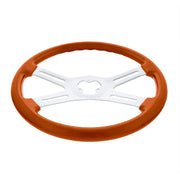 18" Vibrant Color 4 Spoke Steering Wheel - Cadmium Orange