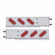 3-3/4" Bolt Pattern Stainless Spring Loaded Light Bar With 6 Oval 12 LED Lights (Pair)