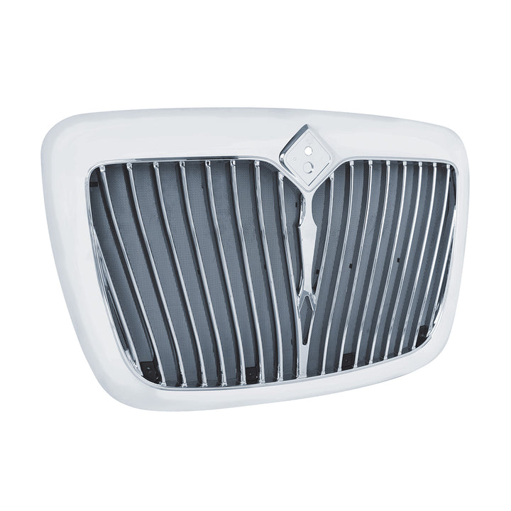 Chrome Grille With Curved Bars &amp; Bug Screen For 2006-2017 International Prostar