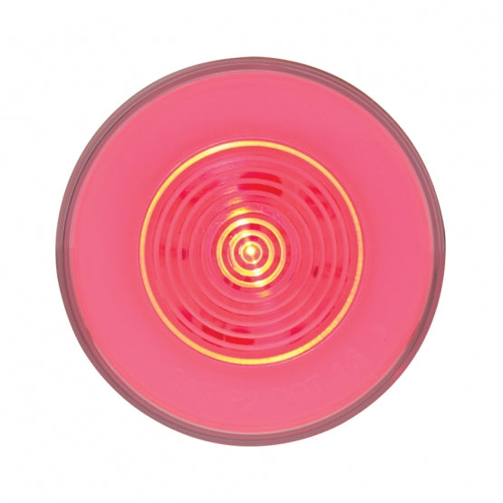 9 LED 2-1/2" Round GloLight (Clearance/Marker) - Red LED/Clear Lens