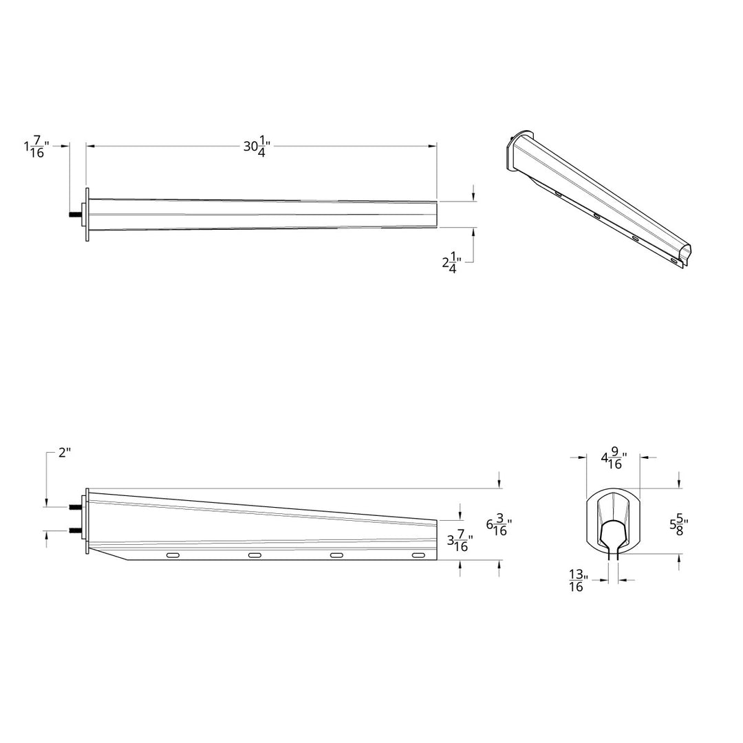 30" Chrome Heavy Duty Mud Flap Hangers - 2" Bolt Pattern (Pair)