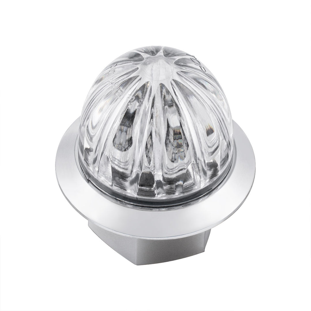 4 LED 3/4" Mini Watermelon Double Fury Light With Clear Lens (Clearance/Marker) - Red &amp; Blue LED