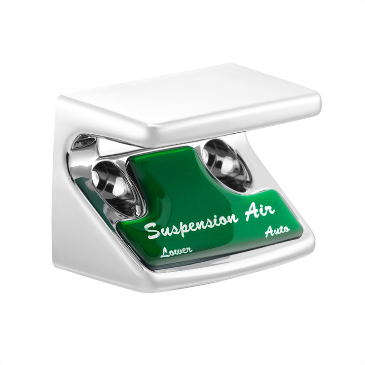 Chrome Plastic Suspension Air Switch Guard With Glossy Sticker For 1990-2010 Freightliner Classic-Green