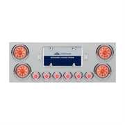 SS Rear Center Panel With 4X 10 LED 4" Lights & 6X 9 LED 2" Lights -Red LED/Clear Lens
