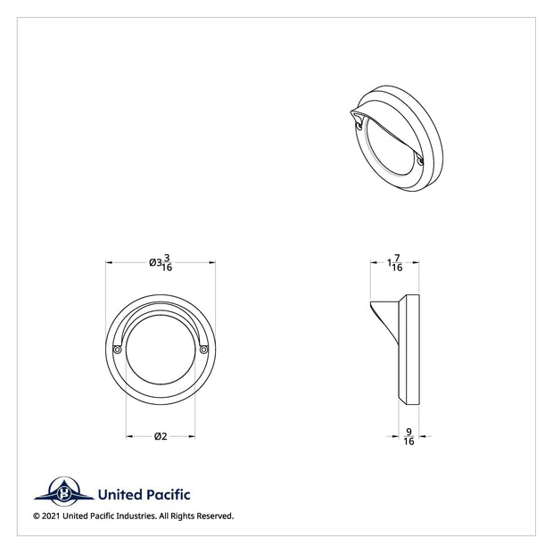 2'' Chrome Plastic Mirror Light Bezel With Visor
