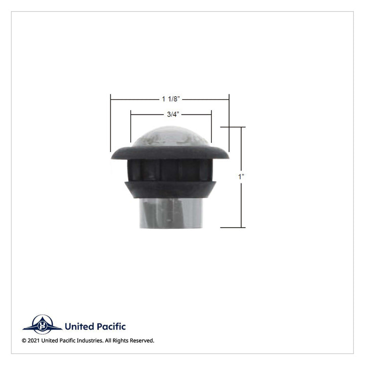 3 LED 3/4" Mini Light (Clearance/Marker) - White LED/Clear Lens