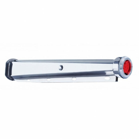 30" Heavy Duty Mud Flap Hangers With 9 LED Reflector End Cap &amp; Bezel - Red LED/Red Lens (Pair)