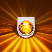 Star-Burst Glass Watermelon Light With Stainless Steel Light Bracket Kit-Amber LED/Amber Lens