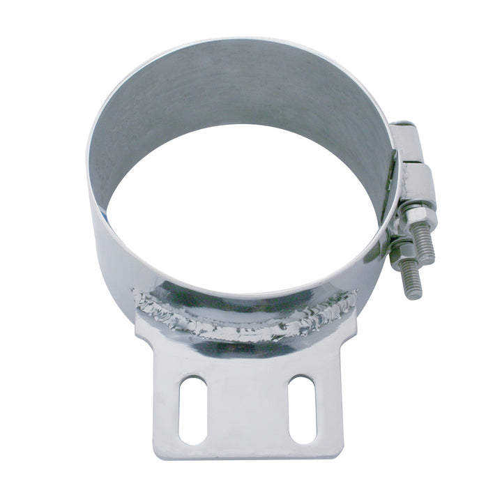 6" Stainless Butt Joint Exhaust Clamp - Straight Bracket