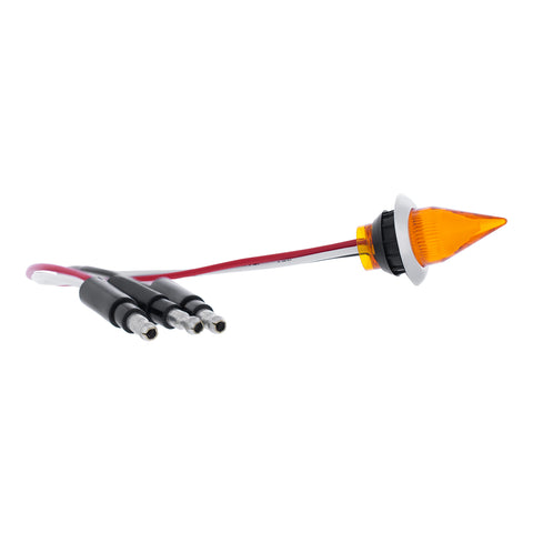 4 LED Dual Function 3/4" Mini Spike Light With SS Bezel (Clearance/Marker) - Amber LED/Amber Lens