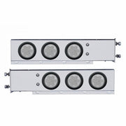 2-1/2" Bolt Pattern SS Spring Loaded Bar With 6X 4" 7 LED Lights -Red LED/Clear Lens (Pair)