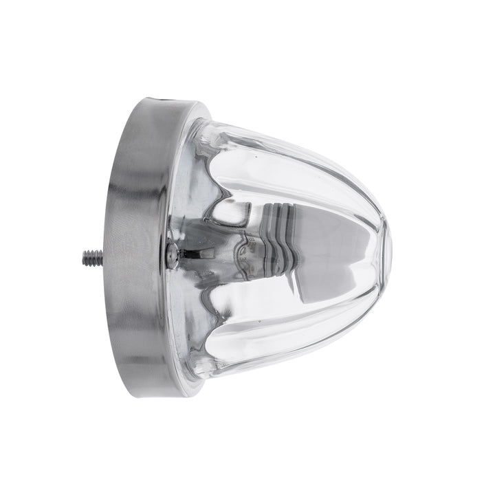 Dual Function Glass Watermelon Flush Mount Kit With LED Bulb - Clear