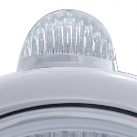 Stainless Steel Guide 682-C Style Headlight H4 & LED Turn Signal - Clear Lens