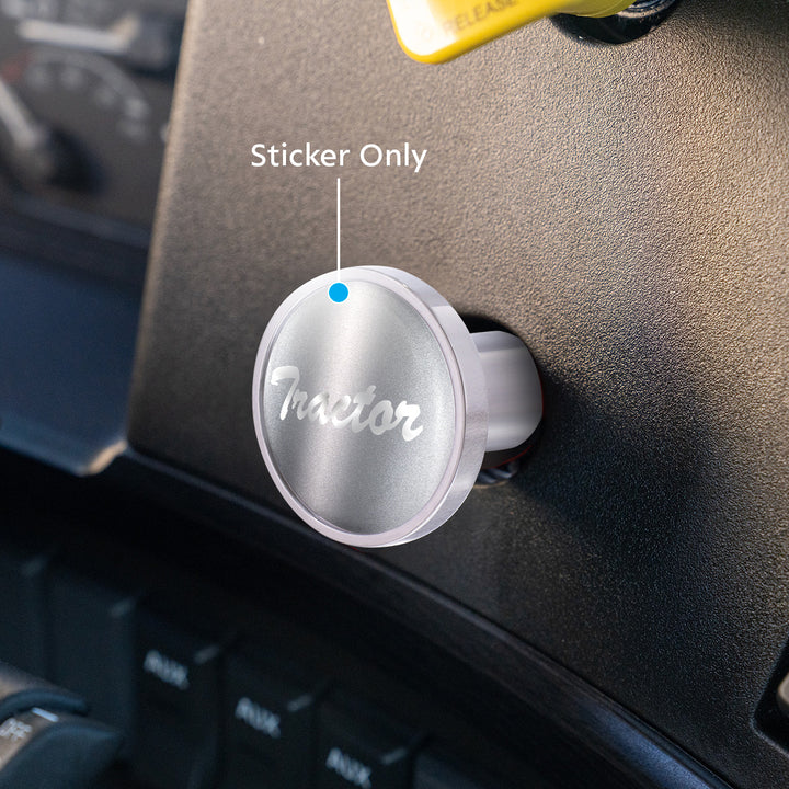 "Tractor" Glossy Air Valve Knob Candy Color Sticker -Liquid Silver