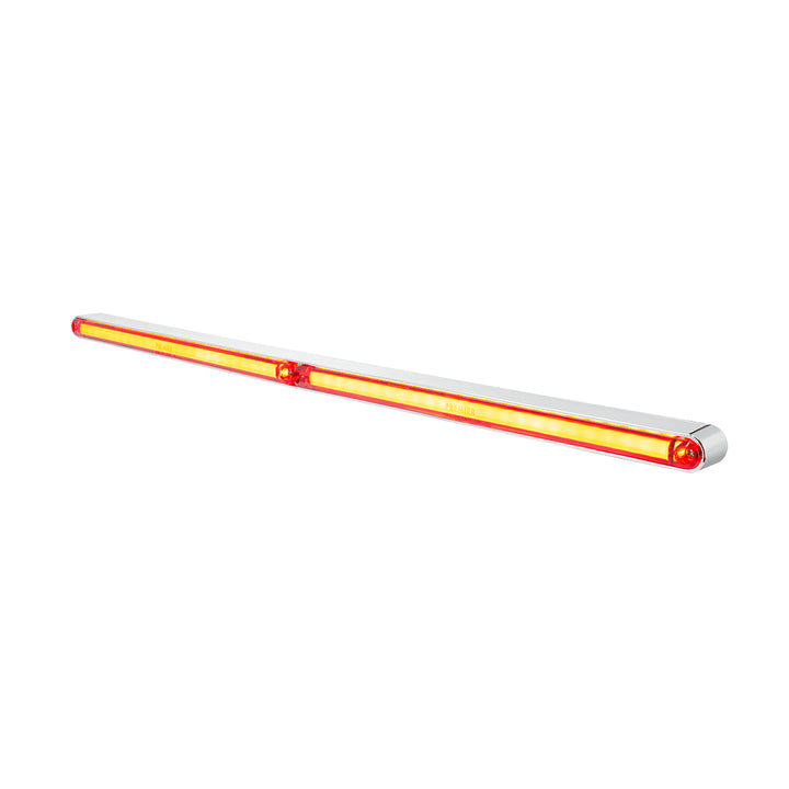 Dual 24 LED Dual Function 12" GloLight Bar With Bezel - Red LED/Red Lens