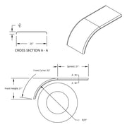 66" 430 Stainless Steel (16ga) Roll Formed Edge Smooth Half Fender - SS Series (Pair)