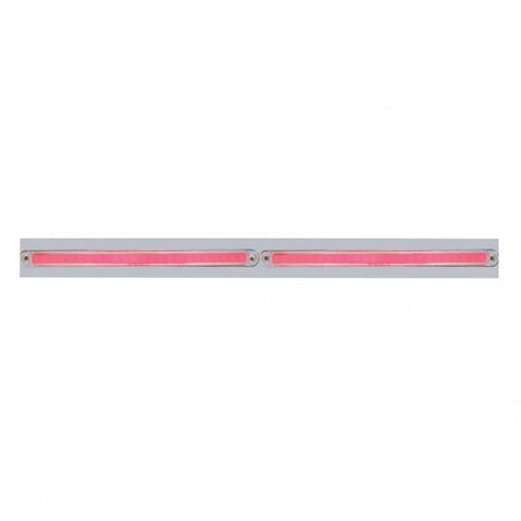 Chrome Top Mud Flap Plate With Two 24 LED 12" GloLight Bars - Red LED/Clear Lens (Each)