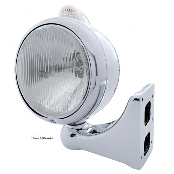 Stainless Steel Guide 682-C Style Headlight H4 &amp; LED Turn Signal - Clear Lens