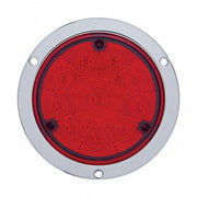 10 LED 4" Round Flange Mount Light (Stop, Turn & Tail) - Red LED/Red Lens