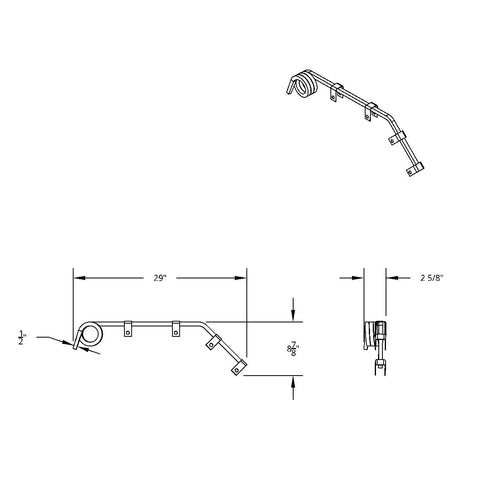 Black Angled Mud Flap Hangers - 3 Coils (Pair)