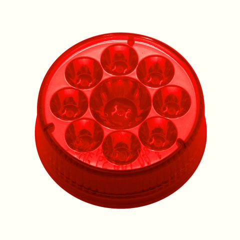 9 LED 2-1/2" Round Pure Reflector Light Kit (Clearance/Marker) - Red LED/Red Lens