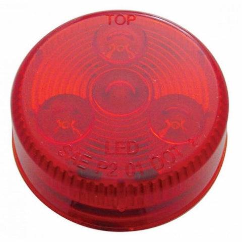 4 LED 2-1/2" Round Low Profile Light (Clearance/Marker) - Red LED/Red Lens