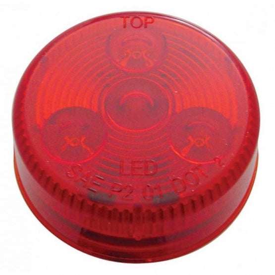 4 LED 2-1/2" Round Low Profile Light (Clearance/Marker) - Red LED/Red Lens