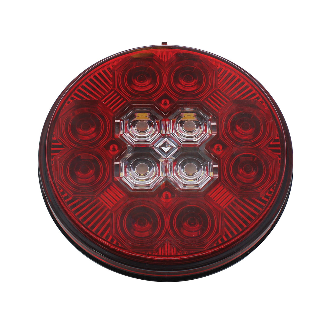 4" Round Combo Light With 12 LED Stop, Turn &amp; Tail &amp; 16 LED Back-Up - Red LED/Red Lens United Pacific 36607