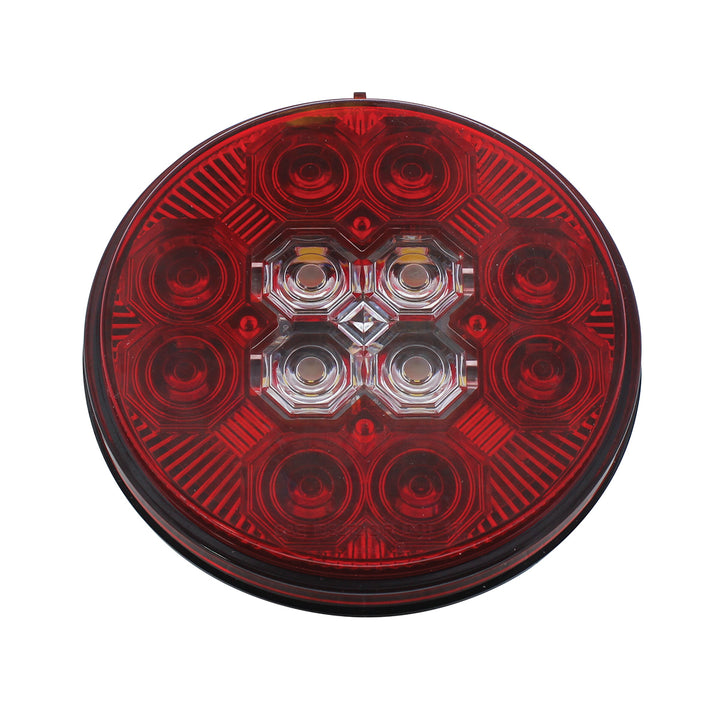 4" Round Combo Light With 12 LED Stop, Turn &amp; Tail &amp; 16 LED Back-Up - Red LED/Red Lens United Pacific 36607