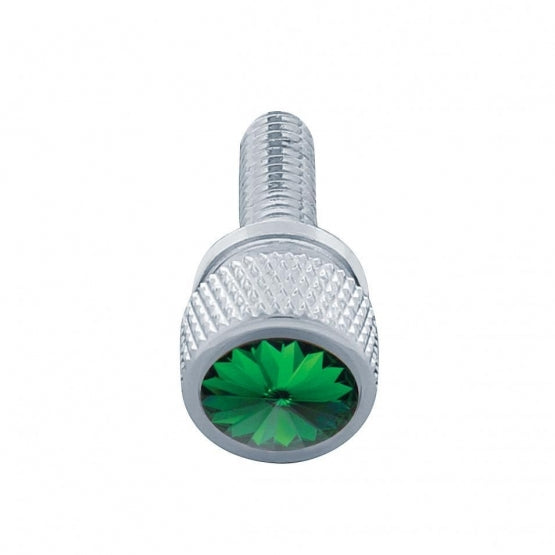 3/4" Short M6-1.0 Dash Screw For Kenworth - Green Crystal (12-Pack)