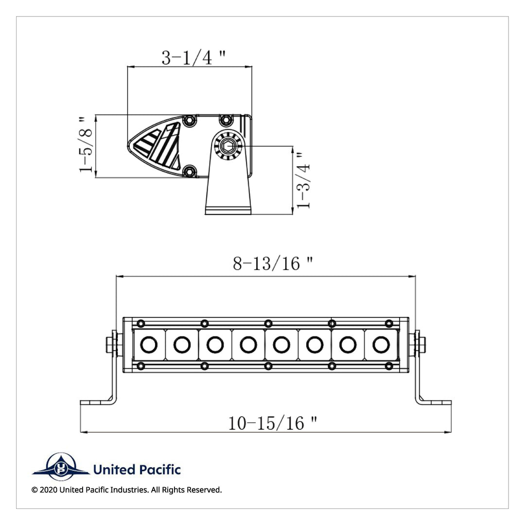 8 High Power CREE LED Single Row 8-3/4" Light Bar - Spot &amp; Flood