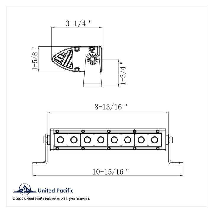 8 High Power CREE LED Single Row 8-3/4" Light Bar - Spot &amp; Flood